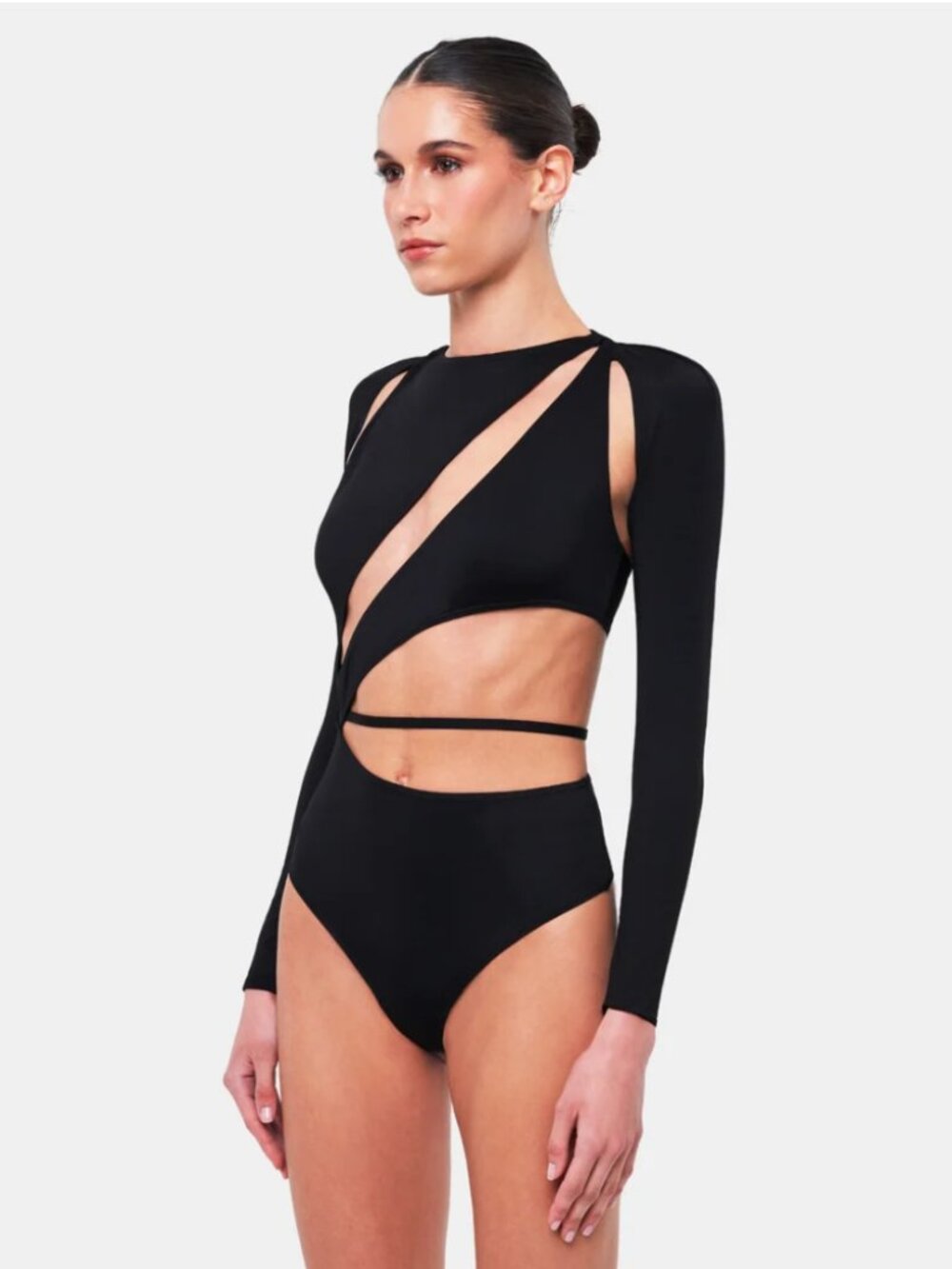 OW FREE PEOPLE ASTRAL BODYSUIT CUT-OUTS FRENCH GIRL BODYCON MODERN GLAM NWT M